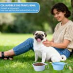 SLSON Collapsible Dog Bowl Silicone, 2Pack Macaron Color Pet Travel Bowls Foldab... - Image 3