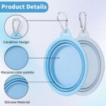 SLSON Collapsible Dog Bowl Silicone, 2Pack Macaron Color Pet Travel Bowls Foldab... - Image 5