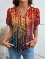 Rapbin Womens Spring Summer Petal Short Sleeve Tops V Neck Tunic Business Work B... - Image 3