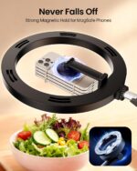 Ring Light with Stand with Magnetic Phone Holder,Overhead Phone Mount for Desk,1... - Image 4