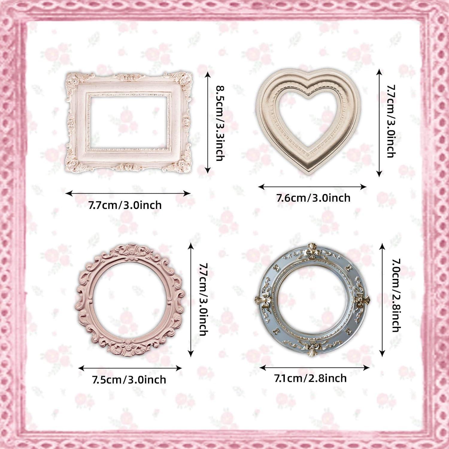 100 Pcs Vintage Frame Decorative Stickers - Scrapbooking Supplies for Planners, ... - Image 3
