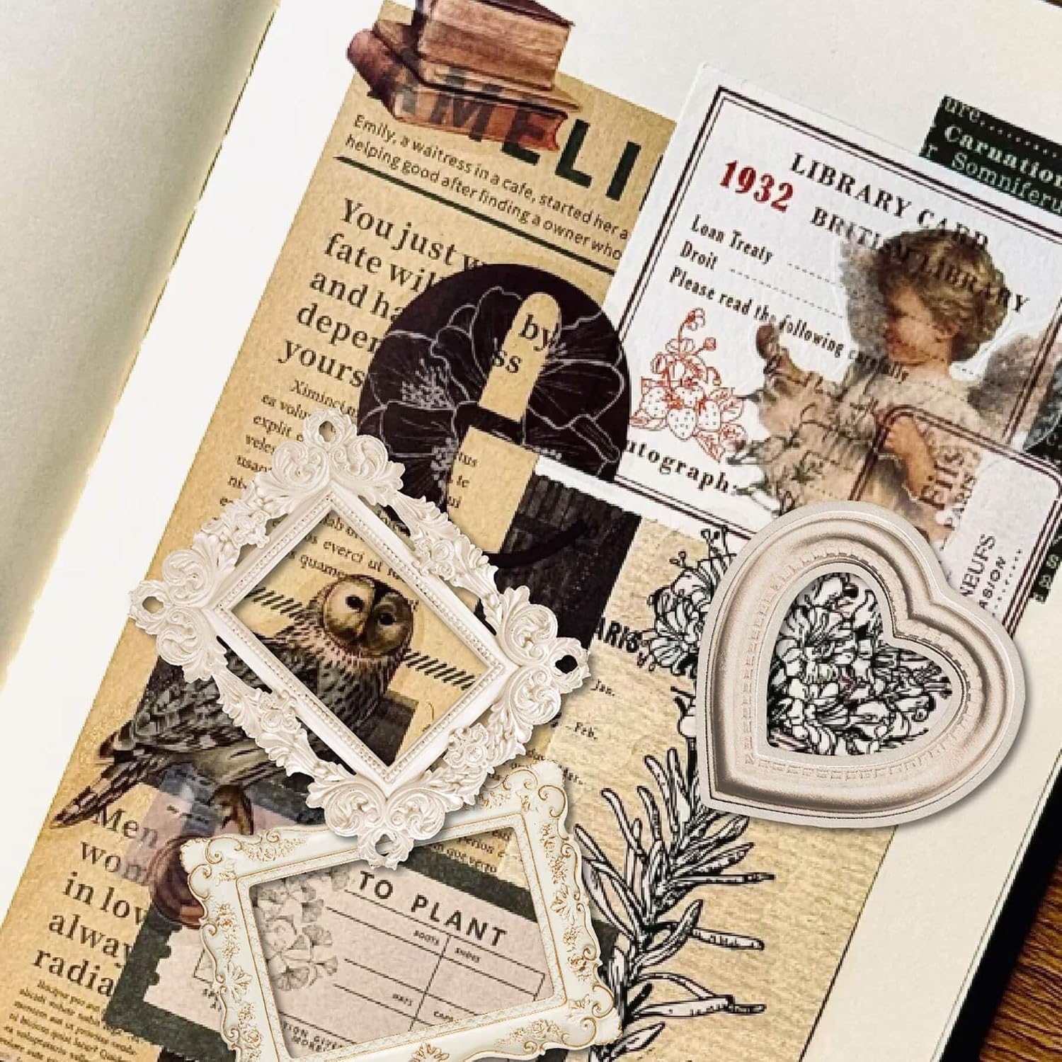 100 Pcs Vintage Frame Decorative Stickers - Scrapbooking Supplies for Planners, ... - Image 4