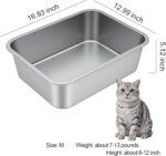 Stainless Steel Litter Box with High Sided, Metal Cat Litter Box, Odor-Free, Non... - Image 3