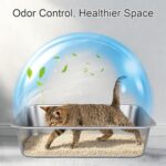 Stainless Steel Litter Box with High Sided, Metal Cat Litter Box, Odor-Free, Non... - Image 4