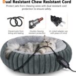 INVENHO Heated Cat Beds for Indoor Cats and Small Dogs, 20" Cozy Donut Heated Pe... - Image 4