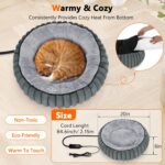 INVENHO Heated Cat Beds for Indoor Cats and Small Dogs, 20" Cozy Donut Heated Pe... - Image 6