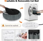 INVENHO Heated Cat Beds for Indoor Cats and Small Dogs, 20" Cozy Donut Heated Pe... - Image 8