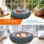 INVENHO Heated Cat Beds for Indoor Cats and Small Dogs, 20" Cozy Donut Heated Pe... - Image 9