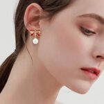 Generic Bow Earrings for Women Pearl Drop Dangle Bowknot Earrings Trendy Daily J... - Image 5