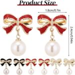 Generic Bow Earrings for Women Pearl Drop Dangle Bowknot Earrings Trendy Daily J... - Image 7