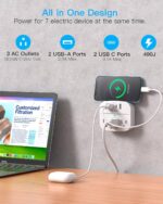 One Beat 2 Pack Multi Plug Outlet Splitter with USB,Surge Protector Outlet Exten... - Image 3
