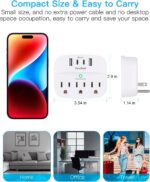 One Beat 2 Pack Multi Plug Outlet Splitter with USB,Surge Protector Outlet Exten... - Image 7