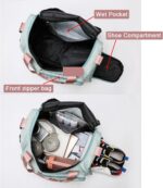 Small Gym Bag for Women, Travel Duffle Bag Carry On Weekender Bag with Shoe Comp... - Image 7