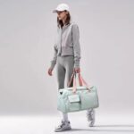 Small Gym Bag for Women, Travel Duffle Bag Carry On Weekender Bag with Shoe Comp... - Image 8