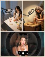 LUXSURE Tripod for iPhone with Light,71" Overhead Phone Mount with Phone Holder,... - Image 4