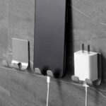 No-Drill Stainless Steel Razor Holder Adhesive Wall-Mounted Shaving Organizer Pl... - Image 7