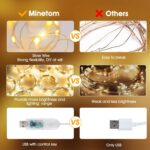 Minetom Curtain Lights, 300 LED Dimmable Fairy Lights Twinkle Lights with Remote... - Image 4