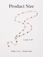 1PC Bar-Chain Necklace for Women, Y-Shaped Chains, Dainty Layered Jewelry, Long ... - Image 5