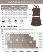 SUUKSESS Women 2 Piece Workout Sets High Waisted Biker Shorts with Pockets Built... - Image 7