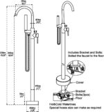 Freestanding Tub Filler Bathtub Faucet Chrome Single Handle Floor Mounted Faucet... - Image 3