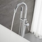 Freestanding Tub Filler Bathtub Faucet Chrome Single Handle Floor Mounted Faucet... - Image 5