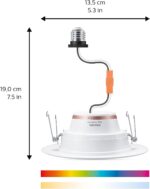 PHILIPS Smart 5-6 Inch Retrofit Recessed Downlight 4-Pack, 1150 Lumens, LED Colo... - Image 4