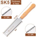 Japanese Hand Saw, 6 Inch Pull Saw with Double Edges of 11/17 TPI | SK5 Flexible... - Image 3