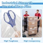 NEXCOVER 18 Inch Stretch Wrap - 1200 Feet | 60 Gauge, 2 Roll Clear Plastic Self-... - Image 4