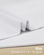 HOTGODEN Light Weight 100% Cotton Muslin Fabric: 59 inch x 2,5,10 Yards Bleached... - Image 4