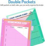 Forvencer 8 Count Dividers with Two Pockets, 8 tabs Binder Dividers for 3 Ring B... - Image 4