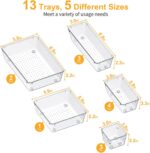 SMARTAKE 13-Piece Drawer Organizers with Non-Slip Silicone Pads, 5-Size Desk Bat... - Image 4