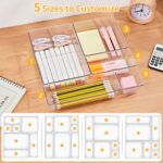 SMARTAKE 13-Piece Drawer Organizers with Non-Slip Silicone Pads, 5-Size Desk Bat... - Image 9