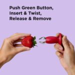 Chef'n Original Stem Gem Strawberry Huller, Red/Green - 102-138-005 - Image 3