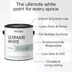 EVOLVE Ultimate White Paint & Primer in One, Semi-Gloss White, 1 Gallon – Interi... - Image 4