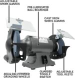 JET 10-Inch Bench Grinder, 1750 RPM, 1 HP, 120V 1Ph (Model JBG-10) - Image 8