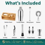 Cocktail Shaker Set, 18/8 Food-Grade Stainless Steel Mixology Bartender Kit 10-P... - Image 3
