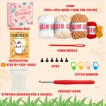 MAGIMUSE Crochet Kit for Beginners, 3 Pcs Chicken Crochet Craft Kit | Step-by-St... - Image 4