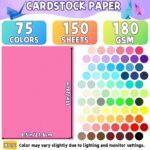 75 Colors Colored Cardstock Paper Bulk 150 sheets 8.5 x 11", Construction Paper,... - Image 3