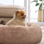 Bedsure Calming Cat Beds Donut Round Washable Kitten Bed,20 inches Camel | Fluff... - Image 8