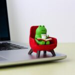 Refintural Miniature Frog Figurines - Funny Frog Sculpture for Shelf, Desk Decor... - Image 3