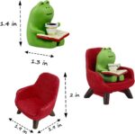 Refintural Miniature Frog Figurines - Funny Frog Sculpture for Shelf, Desk Decor... - Image 5