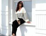 Womens 2 Piece Outfit Sweater Lounge Sets V Neck Knit Pajama Set Loungewear - Image 4
