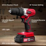 AVID POWER 20V Cordless Drill Set for Home DIY & Beginner Projects - Lightweight... - Image 5