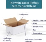 40 Pack Small Shipping Boxes 8x6x4 Inches, White Corrugated Cardboard Mailing Bo... - Image 6