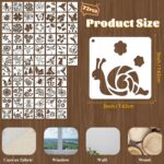 72 Pcs Botanical Stencils Set, Reusable Butterfly & Flower Painting Templates - ... - Image 3