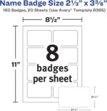 Avery Flexible Printable Name Tags, 2-1/3" x 3-3/8", Matte White, 160 Removable ... - Image 5