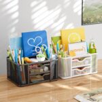 Marbrasse Mesh Desk Organizer, Pen Organizer with 2 Drawer, Multi-Functional Pen... - Image 4