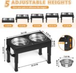 Elevated Dog Bowls Stand Large Breed, Height Adjustable Raised Dog Bowls Holder ... - Image 7