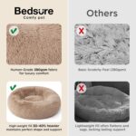 Bedsure Calming Small Dog Bed Donut Washable Cat＆Puppy Bed,23 inches Camel | Flu... - Image 4