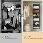 MAX Houser 6 Tier Shelf Hanging Closet Organizer, Closet Hanging Shelf with 2 St... - Image 9